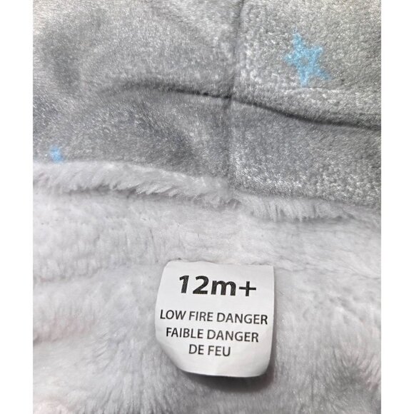 Blanekts & Beyond Llama Bathrobe Unisex Baby 12 M Grey Blue Stars Animals NEW - Picture 5 of 9
